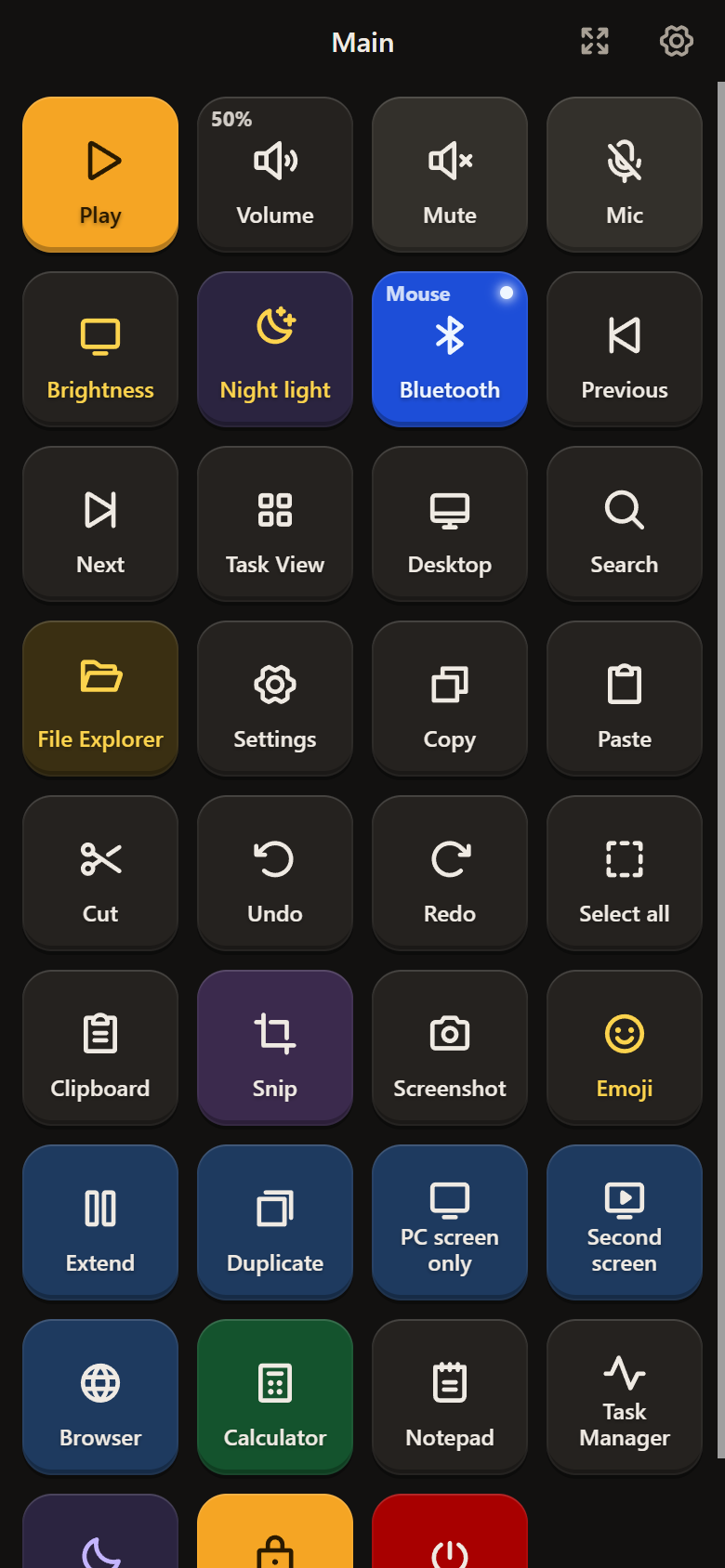 The same deck on a phone, with thumb-sized keys